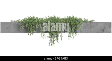 3d illustrazione di una pentola di cemento sospesa isolata su sfondo bianco Foto Stock