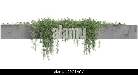 3d illustrazione di una pentola di cemento sospesa isolata su sfondo bianco Foto Stock