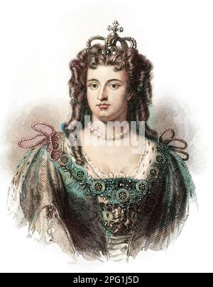 Ritratto di Anne Stuart (1665-1714), Regina d'Inghilterra, Scozia e Irlanda Foto Stock