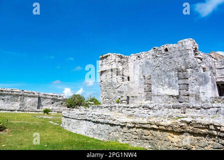 Tulum, Quintana Roo, Messico, rovine del complesso di rovine Maya a Tulm Foto Stock