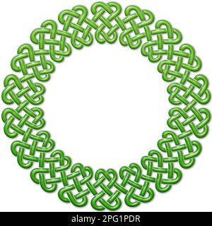 Bordo circolare realizzato con nodi celtici per l'uso nei disegni per St. Giorno di Patrick. Foto Stock