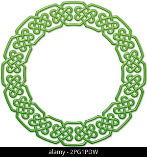 Bordo circolare realizzato con nodi celtici per l'uso nei disegni per St. Giorno di Patrick. Foto Stock