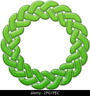 Bordo circolare realizzato con nodi celtici per l'uso nei disegni per St. Giorno di Patrick. Foto Stock