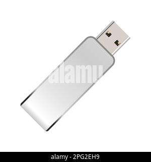 Unità flash USB in vettoriale su sfondo bianco. Illustrazione Vettoriale