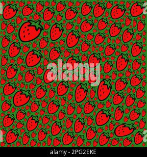 Arte digitale astratta e contemporanea Strawberry design Foto Stock