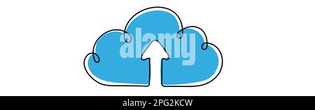 Carica segno. Illustrazione di un vettore a linea continua. Illustrazione Vettoriale