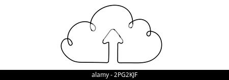 Carica segno. Illustrazione di un vettore a linea continua. Illustrazione Vettoriale