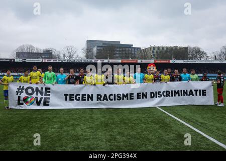 ROTTERDAM, PAESI BASSI - MARZO 19: Portiere Robbin Ruiter di SC Cambuur, Leon Bergsma di SC Cambuur, Bjorn Johnsen di SC Cambuur, Mitchel Paulissen Foto Stock