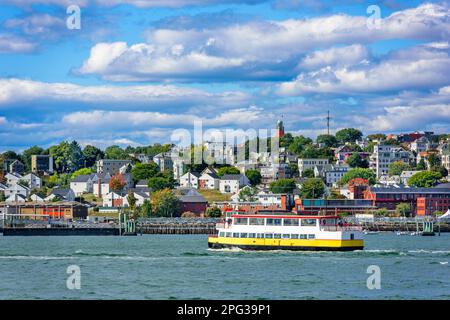 Portland, Maine, Stati Uniti d'America townscape costiere. Foto Stock