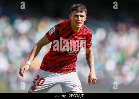 Giovanni Gonzalez di RCD Mallorca durante la partita di la Liga tra Real Betis e RCD Mallorca giocato allo stadio Benito Villamarin il 19 marzo 2023 a Siviglia, Spagna. (Foto di Antonio Pozo / PRESSIN) Foto Stock