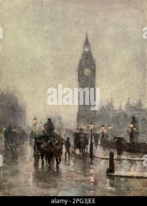 Acquerello di Westminster dipinto da Rose Barton dal libro " Familiar London " pubblicato nel 1904 da A. e C. Black a Londra Foto Stock