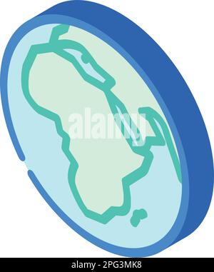 africa mappa pianeta terra icona isometrica illustrazione vettoriale Illustrazione Vettoriale