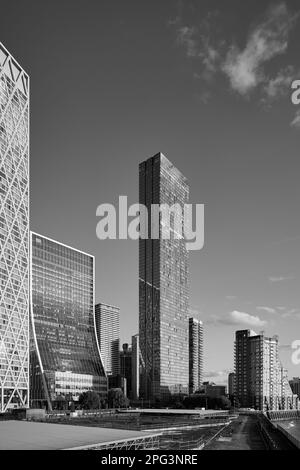 The Terranova, One & Five Bank Street, Landmark Pinnacle, Cascades Tower; Isle of Dogs, Londra, REGNO UNITO Foto Stock