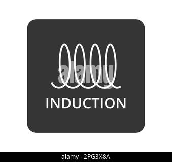 Icona di cottura a induzione moderna monocromatica. Disegno grafico vettoriale Illustrazione Vettoriale