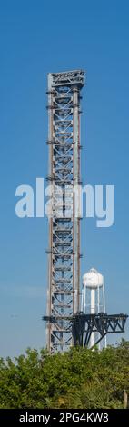 Panoramica della torre di lancio SpaceX Starship Foto Stock