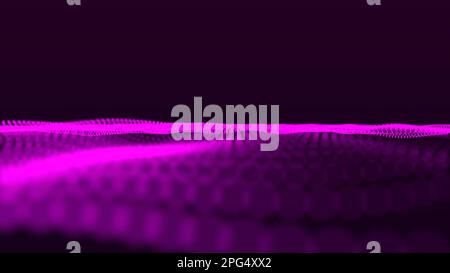 Sfondo astratto con elementi dinamici di onde. Tecnologia digitale Dots Wave Abstract background. Astratto trappcode mir bianco di colore puntini onda isolo Foto Stock