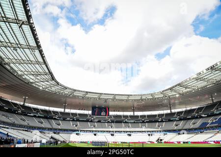 Panoramica generale durante la partita di rugby del 2023 tra Francia e Galles il 18 marzo 2023 allo Stade de France di Saint-Denis vicino a Parigi, Francia - Foto: Matthieu Mirville/DPPI/LiveMedia Foto Stock