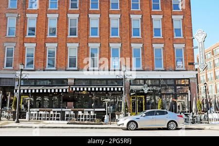 Il ristorante Agave & Rye Epic Tacos, aperto nel 2022, si trova nel centro di Cleveland Warehouse District sulla West 6th Street a Cleveland, Ohio, USA. Foto Stock