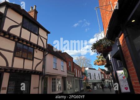 Edifici antichi e storici, case Magpie, la Star Inn, in Church Street, Godalming, Waverley, Surrey, Inghilterra, Regno Unito, GU7 5EW Foto Stock