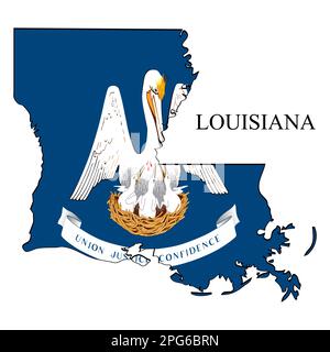 Illustrazione del vettore della mappa della Louisiana. Economia globale. Stato in America. Nord America. Stati Uniti. America. STATI UNITI Illustrazione Vettoriale