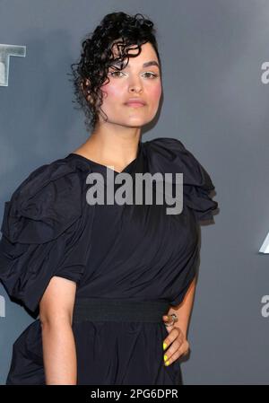 Hollywood, Stati Uniti. 20th Mar, 2023. Eve Harlow arriva al Night Agent Special Screening tenutosi al Tudum Theater di Hollywood, California, lunedì 20 marzo 2023 . (Foto di Juan Pablo Rico/Sipa USA) Credit: Sipa USA/Alamy Live News Foto Stock