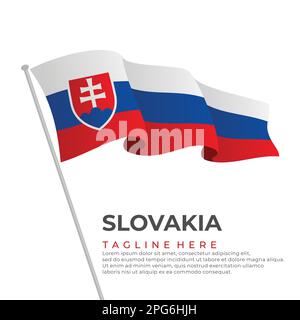 Modello vettore Slovacchia bandiera design moderno. Illustrazione vettoriale Illustrazione Vettoriale