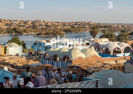 Villaggio nubiano vicino ad Assuan, Egitto Foto Stock