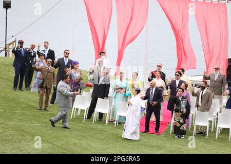 Sydney, Australia. 21st marzo 2023. Anteprima media di Madama Butterfly per Hana Opera sul porto di Sydney a Fleet Steps, Mrs Macquaries Point. Nella foto: Prove di vestito. Credit: Richard Milnes/Alamy Live News Foto Stock