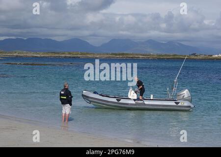 Bunowen Bay a Aillebrack, contea di Galway, Irlanda Foto Stock