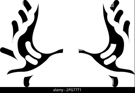 illustrazione vettore icona glifo animale corno moose Illustrazione Vettoriale