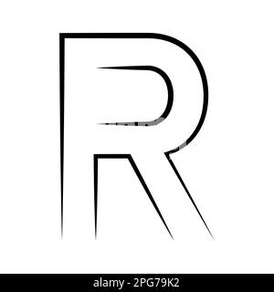 Lettera del logo r, simbolo dell'alfabeto dell'asse dell'icona con il logotipo r Illustrazione Vettoriale