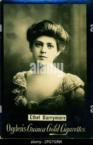 Ritratto di attrice Ethel Barrymore - carta da sigaretta vintage, epoca vittoriana Foto Stock