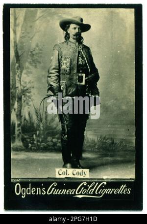 Ritratto di Buffalo Bill Cody - carta da sigarette d'epoca, epoca vittoriana Foto Stock