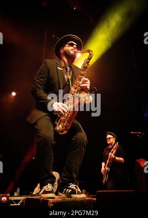 The Dualers, Voices from the Sun Tour, Cliffs Pavilion, Southend-on-Sea, Essex © Clarissa Debenham / Alamy Foto Stock