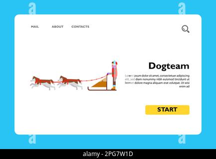 Icona piatta Dogteam Illustrazione Vettoriale