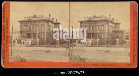 Residenza di Gov. Stanford, Cal. St Hill, S.F circa 1867 di Carleton E. Watkins Foto Stock