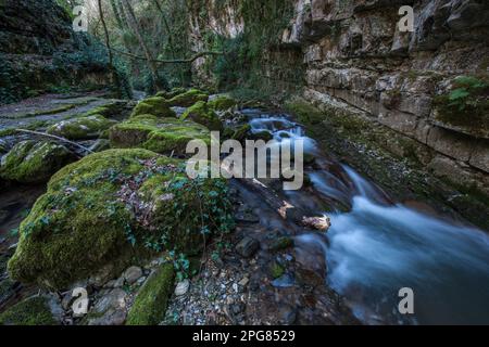 Cascate di Tuorno, Savoia di Lucania, Basilicata, Italia Foto Stock