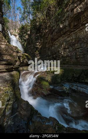 Cascate di Tuorno, Savoia di Lucania, Basilicata, Italia Foto Stock