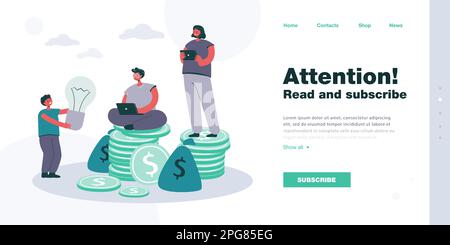 Figlio che dà idea ai genitori con soldi e gadget Illustrazione Vettoriale