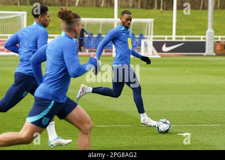 L'inglese Ivan Toney durante una sessione di allenamento a St. George's Park, Burton-on-Trent. Data immagine: Martedì 21 marzo 2023. Foto Stock