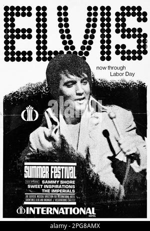 Elvis Presley, Sammy Shore, Sweet Inspirations, The Imperials - 1970 Las Vegas Summer Festival International Hotel - Vintage Concert Poster Foto Stock
