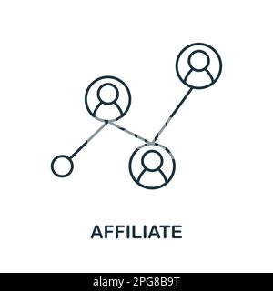 Icona della linea della filiale. Segno elemento colorato dalla collezione di marketing. Flat Affiliate contorno icona segno per il web design, infografiche e altro. Illustrazione Vettoriale