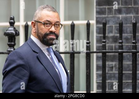 Londra, Regno Unito. 21st Mar, 2023. James intelligentemente, Ministro degli esteri, ad una riunione del gabinetto al 10 di Downing Street Londra. Credit: Ian Davidson/Alamy Live News Foto Stock