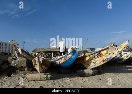 Nicolas Remene / le Pictorium - mercato del pesce Soumbedioune a Dakar (Senegal) - 18/3/2017 - Senegal / Dakar / Dakar - Spiaggia e mercato del pesce di Soumbedioune a Dakar, 18 marzo 2017. Foto Stock