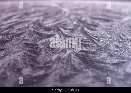 Black Car congelato in inverno, Bangor, Irlanda del Nord Foto Stock