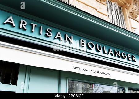 Enseigne Artisan Boulanger - Parigi - Francia Foto Stock