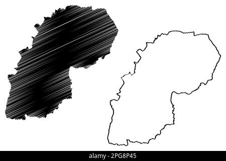 Distretto non metropolitano di Redditch, Borough (Regno Unito di Gran Bretagna e Irlanda del Nord, contea cerimoniale Worcestershire o Worcs, Inghilterra) Illustrazione Vettoriale