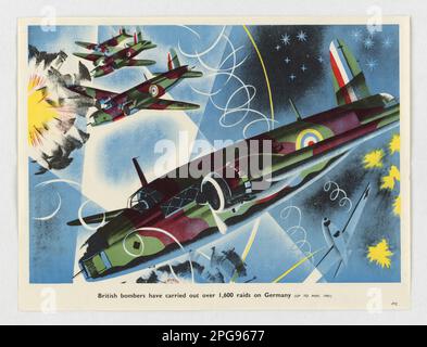 I British Bombers hanno effettuato oltre 1.600 riassoni in Germania - fino a maggio 1941. 1942 - 1945. Ufficio per la gestione delle emergenze. Ufficio delle informazioni di guerra. Filiale operazioni nazionali. Ufficio servizi speciali. 3/9/1943-9/15/1945. Manifesti stranieri della seconda guerra mondiale Foto Stock