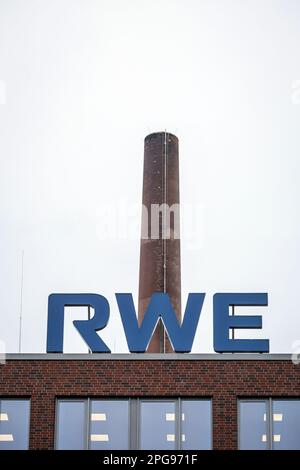 Essen, Renania settentrionale-Vestfalia, Germania - sede centrale RWE, nuovo campus RWE nel distretto di Altenessen. Foto Stock