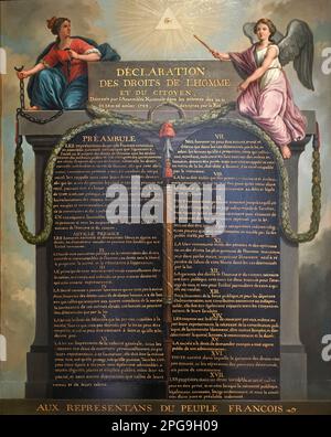 Dichiarazione dei diritti umani e civili, 1789 (olio su tela) (XVIII secolo) Foto Stock